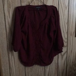 Maroon Blouse with lace detailing